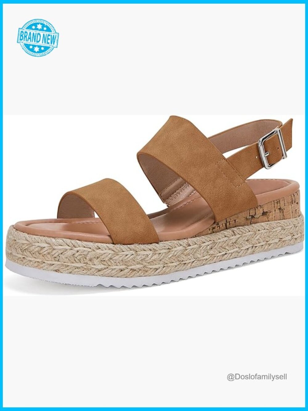 Wedge Espadrilles Open Toe Platform Ankle Strap Buckle Faux Leather Sandals